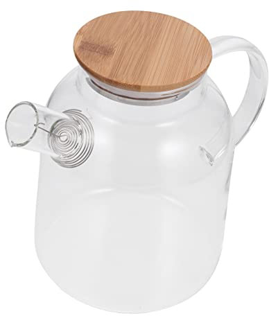 Jarra de agua de vidrio, 1 pieza Botella de agua fría Tazas grandes for café Recipiente transparente con tapa Tazas de té Hervidor de vidrio transparente Calentador de agua Hervidor Jarra de bebidas
