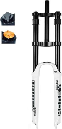 KLYso Magnesium Alloy Double Shoulder DH Downhill Mountain Bike Bicycle Air Fork Travel 160mm MTB Bike Suspension Fork(White,27.5 inch)