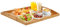 Yvttve Plateau Repas en Bambou avec poignées, Plateau de Petit Déjeuner, Plateaus en Bois, Grand Plateaus de Service Rectangulaire (50 × 40 CM)