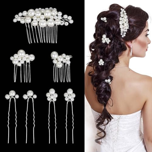 7 Stück Haarschmuck Braut Hochzeit Haarschmuck Braut Haarschmuck Hochzeit Perlen Hochzeit Haarkamm Perlen Braut Haarkamm Haarschmuck Hochzeit Silber Haarspange Hochzeit Haarschmuck Damen Hochzeit