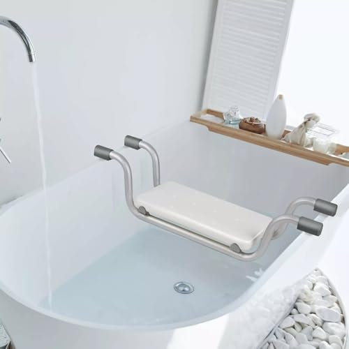 72-82 cm Bath Seat Chair Stool Bench Disabled Elderly Heavy Duty Non Slip Suspended Bath Bench Lightweight Bathtub Shower Transfer Board for Adult Elderly Disabled Injured Waterproof
