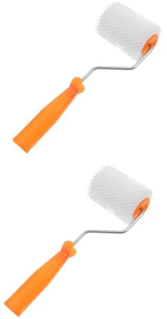 HOMSFOU 2stücke Spiked Screeding Roller Für Selbstnivellierenden Estrich Defoaming-walze Mit Komfortablem Griff Zur Luftblasenentfernung Langlebig Und Verschleißfest Für