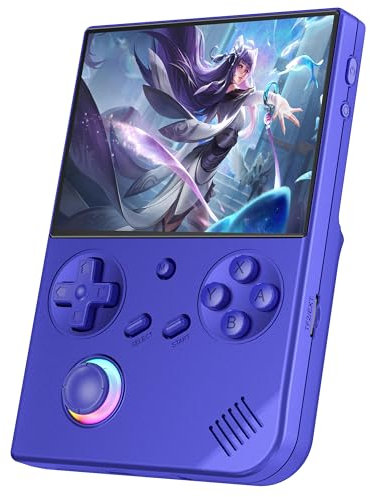 RG40XXV Retro Handheld Game Console, 4.0 Inch IPS Screen Linux System Built-in 64G TF Card 5528 Games Support HDMI TV Output 5G WiFi Bluetooth 4.2 (Blue)