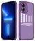 YUXING Funda para Motorola Moto G14 Carcasa Transparente con Película Protectora de Lente Ultra Delgado Antichoque Bumper Slim Case - Púrpura