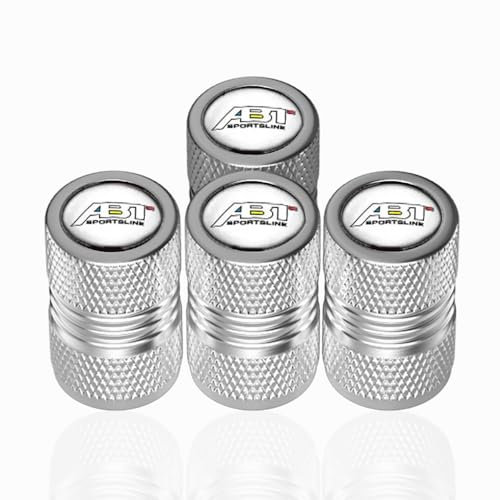 WxsYFFS Ventilkappen Ventildeckel Reifenventilkappen 4 Stück Kompatibel mit für ABT Audi A1 A3 A5 A7 TT RS6 RS3 Q7 Q5 VW Golf GTI Legierung Metall Luftventilkappen,D