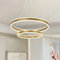 LAMPLAY Runde Moderne LED-Pendelleuchte, 2 Golden Ring-Kronleuchter, Dimmbar Mit Fernbedienung 3000K-6000K Deckenleuchte, Höhenverstellbar, Foyer, Wohnzimmer, Schlafzimmer, Esszimmer(Ø40+60cm)