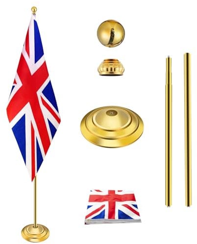 Indoor Flag Pole Kit with Weighted & Thickened Base Hight 200CM-252CM,Aluminum Commercial Indoor Flagpole for Office School City Hall,Heavy Duty Indoor Telescoping Flag Pole.(Golden -1Pack)