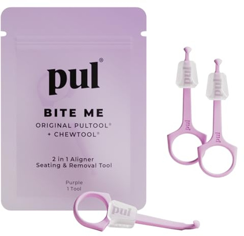 PUL 2-in-1 Clear Aligner Chew Tool & Removal Tool - Blue | Orthodontic Chewie + Remover Combo | Hygienic, Reusable, BPA-Free Dental Accessory for Invisalign | Pack of 3