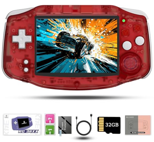 RG 34XX Retro Handheld Game Console, 3.4 Inch IPS Screen Linux System Arcade Gaming Consoles Adult Childrens Game Gifts (NO Game)