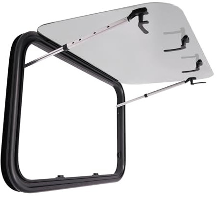 Finestra laterale per camper e camper, universale, con spinta esterna, con zanzariera integrata, facile da installare