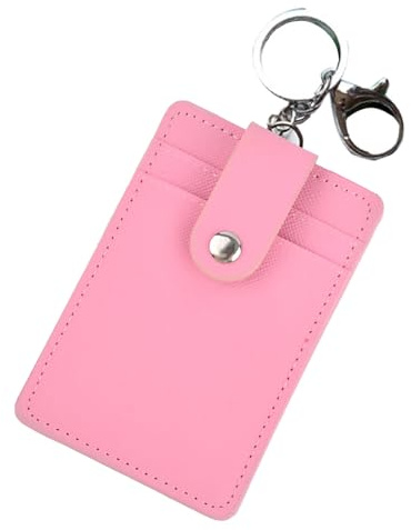 SSKHE Porte Carte Homme, Cuir Artificiel Porte Carte Bancaire,PU Badge Bancaire Fin et Petit Adapte Femmes et HommesBancaire Fin et Petit (Pink)