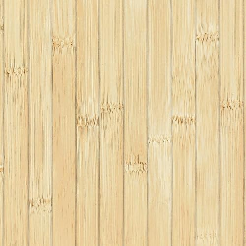 FunStick 60CM×5M Papier Peint Effet Tasseaux de Bois Clair Vinyle Adhesif Porte de Placard Armoire Revetement Adhesif Meuble Cuisine Papier Adhésif pour Table Bois Bambou Papiers Peints Salle de Bain