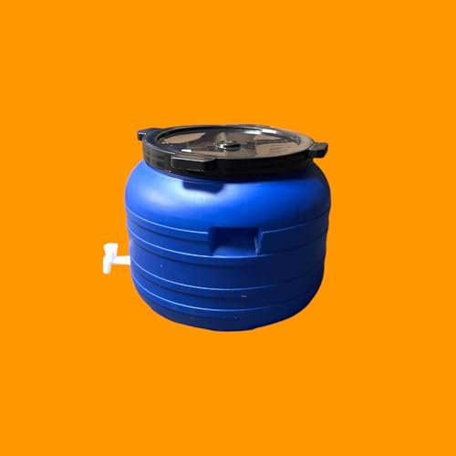 FUT Plastique 100 litres avec Couvercle à Visser et Robinet – Stockage Eau, Aliments, Huiles, Solides – Baril Alimentaire Étanche – Haute Résistance et Durabilité