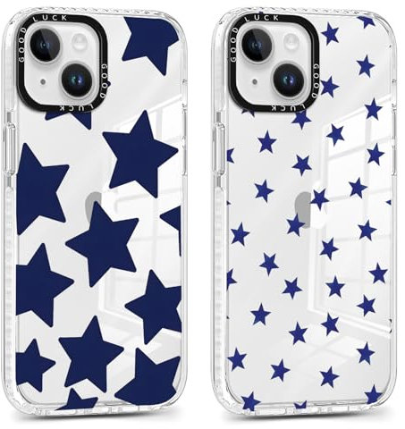 Foonary Schutzhülle für iPhone 15 15,5 cm (6,1 Zoll), weiches Silikon mit modischem Design, Ästhetik, klares Muster, stoßfest, für Mädchen und Frauen, 2 Stück