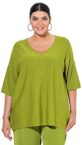 Ulla Popken Pullover, Oversized, V-Ausschnitt, Halbarm Jersey de cárdigan Mujer (Pack de 1)