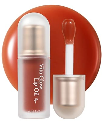 AXIS-Y Vita Glow Lip Oil With Vitamin E & Ceramide Nourishing & Revitalizing Dry, Chapped Lips With Long Lasting Moisturization Vegan Korean Skin Care Lip Treatment 0.13 Fl. Oz. (Cozy Fig)