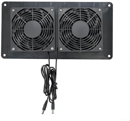 Kit de extractor solar de 12 W para invernaderos y zonas de mascotas, diseño eficiente de doble ventilador