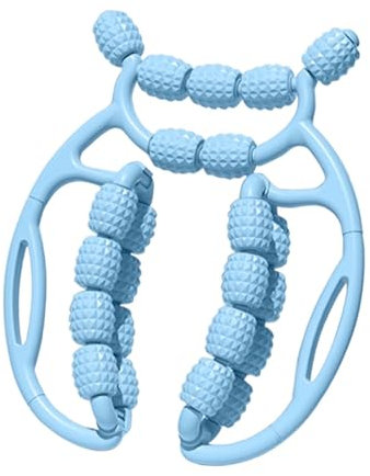 rockible Rodillo de Relajación para Fascia de 20 Ruedas, Rodillo para Piernas, Portátil, Ligero, Multiusos, Herramienta de Masaje Manual, Equipo para Ejercicio, Azul