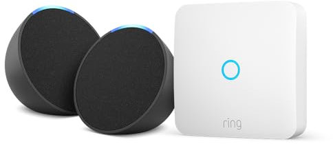 Echo Pop | Antracite, 2 pezzi + Ring Intercom di Amazon | La combinazione ideale per una casa più intelligente