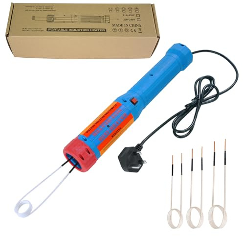 Magnetic Induction Heater Kit, 1100w 220V Flameless Handheld Induction Heater Bolt Remover with 3 Coils, Heated to 800°C, LED Indicator Light, Bolt Heater for Rusty Screws Removal