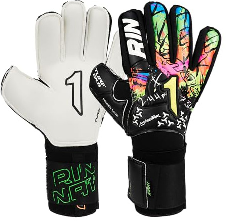 Rinat Asimetrik Spine Turf Adult Goalkeeper Gloves, Black, Size 9