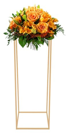 HongKKon BlumenstäNder Metall, Rechteckiges Pflanzenständer 80 cm Abnehmbar Robuster Blumenhocker, Modern Blumensäule für Hochzeiten, Partys, Feierlichkeiten, JubiläEn, Kirchen