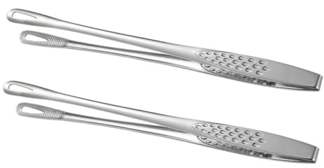 FUNNETOYU 2 pezzi Pinze da Cucina in Acciaio Inossidabile Pinze Barbecue Giapponesi Antiscivolo con Manico Lungo Resistenti al Calore per Servire e Bistecca e Ristoranti