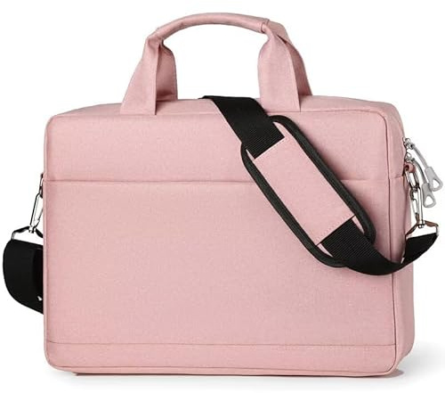 Générique 17 pouces Sacoche Ordinateur Portable, Sacoche de Protection Imperméable Housse Sac à Bandoulière Laptop Notebook，rose