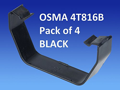 PK di 4 x 4T816 (nero) di ricambio per grondaia Flexiclips Wavin OSMA 100 mm quadrati grondaie