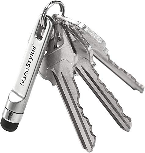 KeySmart NanoStylus, kompakter Telefon-Stift, ergonomisch und tragbar, silber