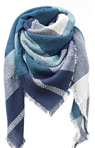 Bakicey XXL Damen schal dick strickschal karo Halstuch scarf poncho cape warm neu Winterschal Herbstschal Deckenschal weich karoschal, 140 * 140cm (05)