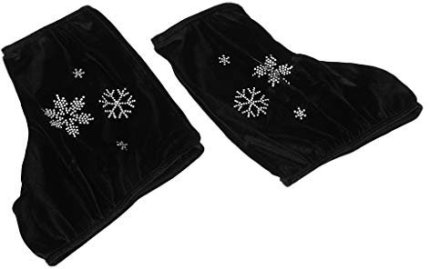 perfk 1 Paar Schlitt Eishockey- Eislauf Cover Schuhüberzieher aus hochwertigem Samt, Schwarz-S
