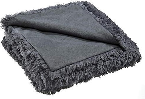 CelinaTex Shetland Bettwäsche 155 x 220 cm 2-teilig grau Polar-Fleece Bettbezug Flokati Optik Bett Garnitur