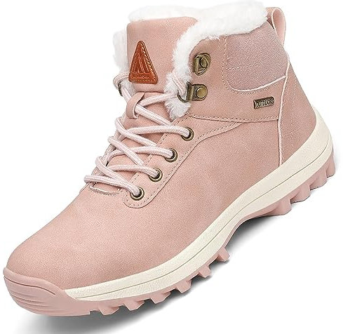 Mishansha Uomo Scarpe Invernali Donna Stivali da Neve Calda Stivaletti Impermeabili da Trekking Rosa, 40 EU