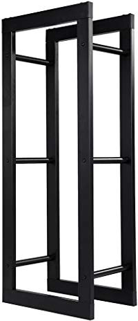 Loywe Kaminholzregal 40X25X100cm Kaminholzhalter Brennholzregal Feuerholzregal Kaminholzständer Brennholz Holzhalter aus Metall in Schwarz