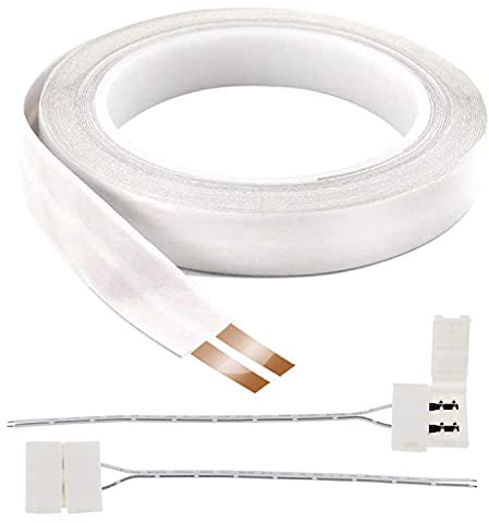 FROGBRO Cables de altavoz superplanos blancos, autoadhesivos, cables de altavoz de bajo perfil, 2 conductores de cobre puro, cable de audio DIY, 23 AWG, 1,6 cm de ancho x 7,6 m de largo