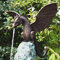 SUPYINI Garten Statuen Ornamente, große patinierte Bronze Dragon Gothic Garden Decor Statue, der Drache der Garten Skulpturen Statuen, Yard Art, lustige Harz Ornament die