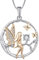 FJ Schutzengel Halskette Anhänger 925 Sterling Silber Engel Kette Damen Fee Schmetterling Baum des Lebens Halskette Weiß Zirkonia April Geburtsstein Kette Schmuck Geschenke für Frauen Mädchen