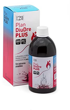 PLAMECA Plan DiuDre Plus Control de Peso y Líquidos, Café Verde, Té Verde, L-Carnitina, Cromo, Alcachofera y Vid Roja, 500 ml