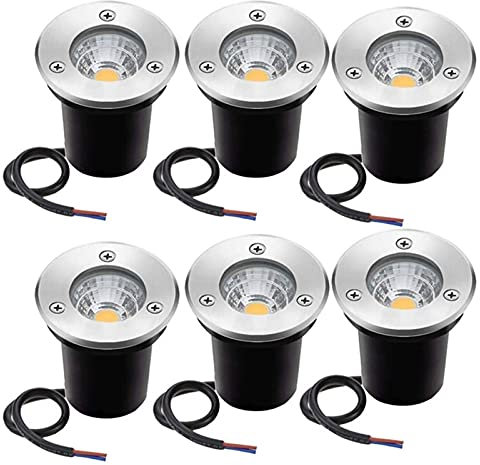 AWSAD Faretti A LED da Esterno 12V-24V Luci del Paesaggio IP67 Impermeabile Cortile, Prato, Illuminazione da Giardino Faretti LED Pavimento (Color : White Light)