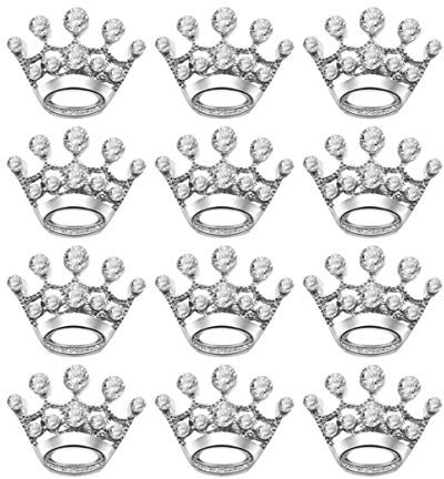 VICASKY Schützenfest Pin: 12PCS Krone Brosche Pin Krone Brosche Silber Kristall Broschen Schals Schnalle Kragen Pin Krone Brosche Krone Brosche Gold Corsage Bouquet Kit Hochzeit Krone Mädchen
