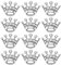 VICASKY Schützenfest Pin: 12PCS Krone Brosche Pin Krone Brosche Silber Kristall Broschen Schals Schnalle Kragen Pin Krone Brosche Krone Brosche Gold Corsage Bouquet Kit Hochzeit Krone Mädchen