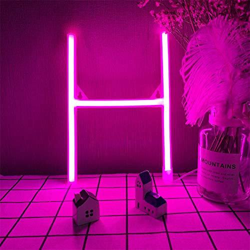 LED Neonbuchstaben beleuchtet rosa Buchstaben Neonzeichen leuchten 26 Alphabet Neonlicht USB und batteriebetriebene Lichter Wand dekorative Zeichen LED Nachtlichter für Hochzeit Geburtstag Weihnachts