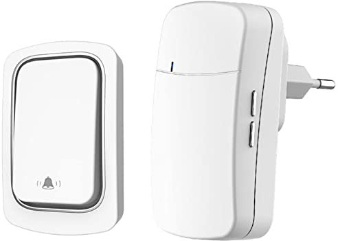 BW Wireless Doorbell No Battery Required Waterproof Self-Powered Door Bell Sets Home Outdoor Kinetic Ring Chime Doorbell - W