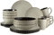 MÄSER 931963 Serie Confino Geschirr Set für 4 Personen im modernen Vintage Look, 20-teiliges Kombiservice aus Keramik in Beige mit schwarzen Akzenten, Steinzeug