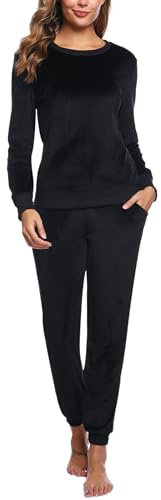 Wayleb Pigiama Donna Invernale in Pile Lungo Tuta Sportiva Donna Caldo Completa in Velluto Abbigliamento Sportivo per Casual Jogging