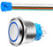 Gebildet 22mm Acero Inoxidable Pulsador Momentáneo 230V AC 3A LED 1NO1NC SPDT Encendido/Apagado Impermeable con Enchufe de Cable (LED Azul)