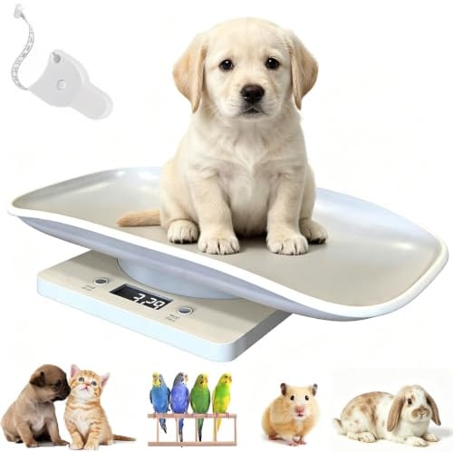 Puppy Scales 15KG Pet Baby Weighing Scales, Digital Pet Scale Multifunction Kitchen Scales, Small Cat Dog Scale, LCD Electronic Scale, Switchable Unit g/lb/oz, for Hamster Bunny Bird Cats,15KG/33 lbs