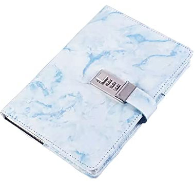 Journal Notebook with Lock, Waterproof Leather Marble Diary with Lock for Girls and Women,Refillable Secret Personal Journal with Lock, Cute Notebooks for Adults,Password Diary with Combination Lock