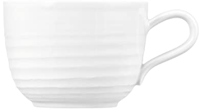 Seltmann Weiden Terra Kaffeetasse, 260 ml, Kaffeeobertasse mit spiralförmigem Relief, Spülmaschinen- und mikrowellenfest, Porzellan, Weiß